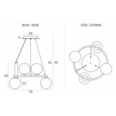 Ceres 4 Hängelampe - Moderne, Glaskugeln, 4xE14 2888 / Z-A-4