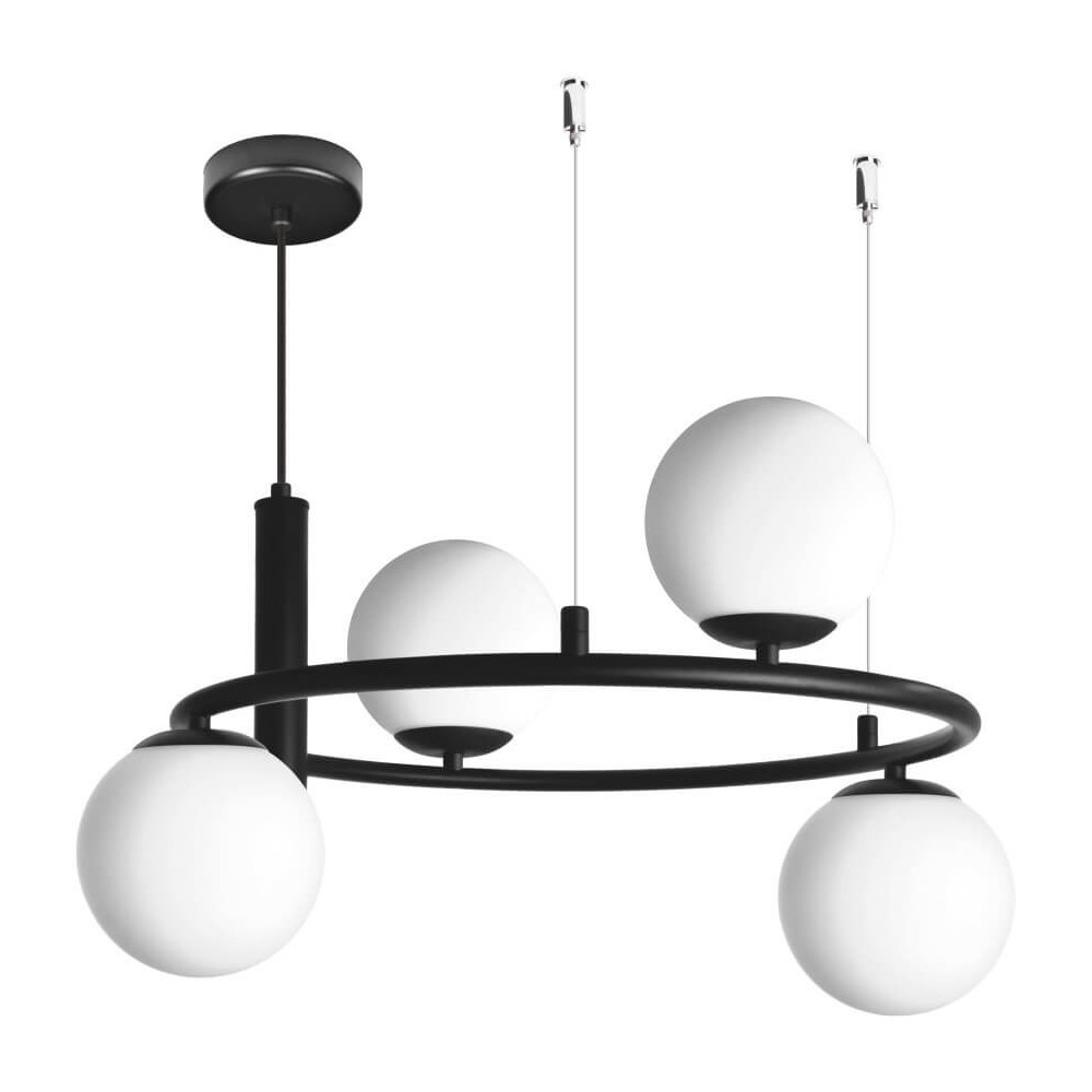 Ceres 4 Hanging lamp - modern, glass spheres, 4xe14