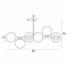Ceres 6 Ceiling lamp - modern, glass spheres, 6xe14