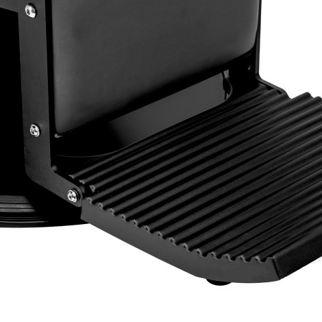 Sillón de barbero Gabbiano Visionerio negro con estructura negra — detalle de la base
