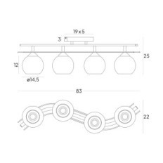 AGAT Plus 2339 / Z-B-4 / KB Brown Hexing Φωτισμός οροφής - Μοντέρνο, 4xe27