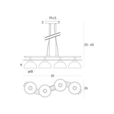 Agat 2329 / Z-B-4 / Kb pruun riputuslamp - kaasaegne, 4xe27