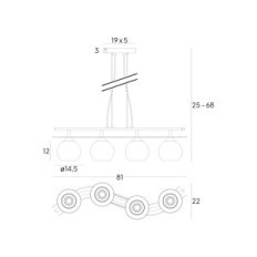 Agat 2329 / Z-B-4 / Kb pruun riputuslamp - kaasaegne, 4xe27