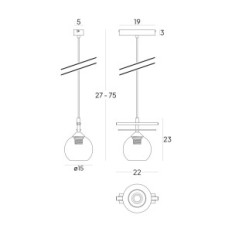 Agat 2326 / Z-B-1 / KZ Brown Hanging Lamp - Moderne, 1xE27