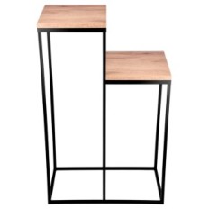 Blumenbeet-Metall-Loft 2-Position schwarz mit den Tops einer Handwerkeiche