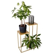Loft del metallo a fiori flowerbed 2-position dorato