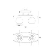 HESTIA 2371 / Z-B-2 / KB Bruin Hanglamp - Modern, 2xe27
