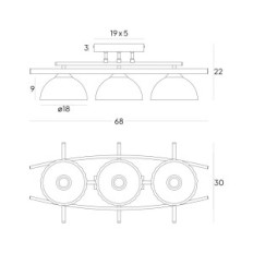 HESTIA 2372 / Z-B-3 / KC Brown Hanging Lamp - Moderns, 3xe27
