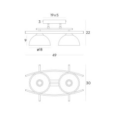 Hestiatura 2371 / Z-B-2 / KC Lámpara colgante marrón - moderno, 2xe27