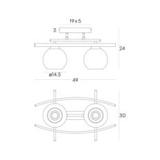 Hestia 2371 / Z-B-2 / KC Brown Hanging Lamp - Modern, 2xe27