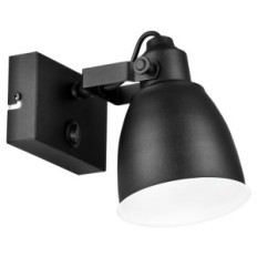 Taurus væglampe med en sort lampe, 1xe14