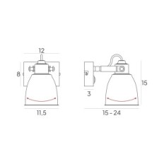 Taurus wall lamp with a black lamp, 1xe14