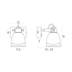 Taurus wall lamp with a black lamp, 1xe14