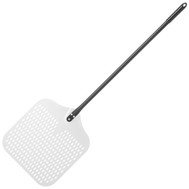 Bandeja de pá para puxar pizzas de um forno quadrado de alumínio perfurado 405 x 1320 mm - Hendi 617144