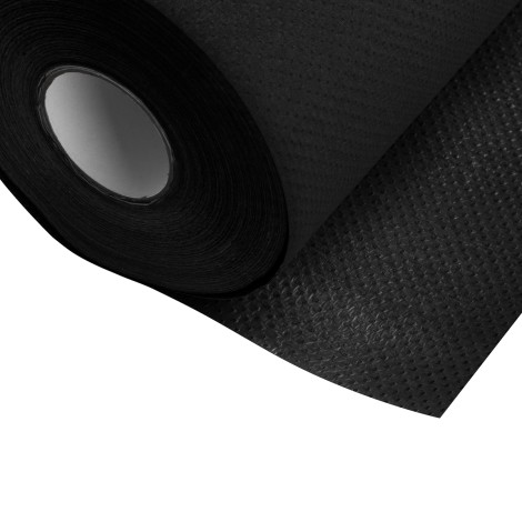 Egyszer használatos laminált papírlap, 50 x 40 m, fekete — közeli kép a felületről