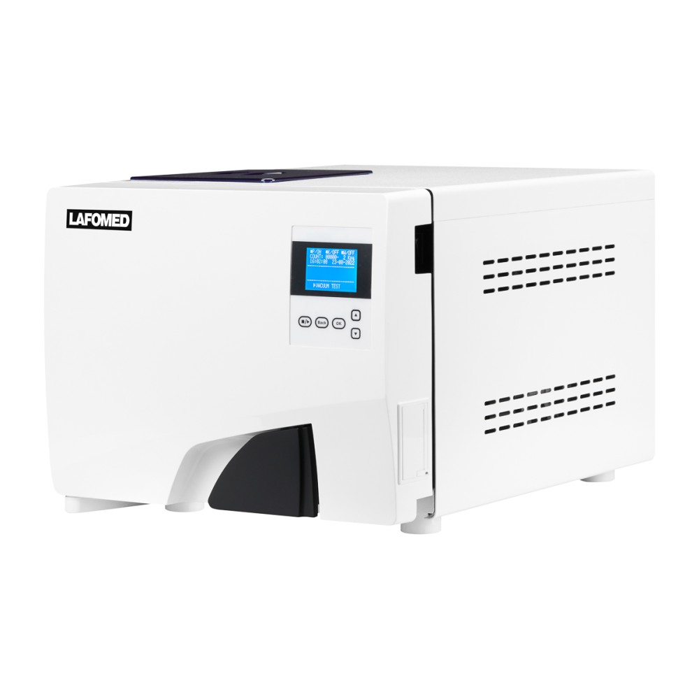 Autoclave Lafomed Premium Line LFSS12AA LCD con impresora médica Clase B y capacidad 12L — vista frontal