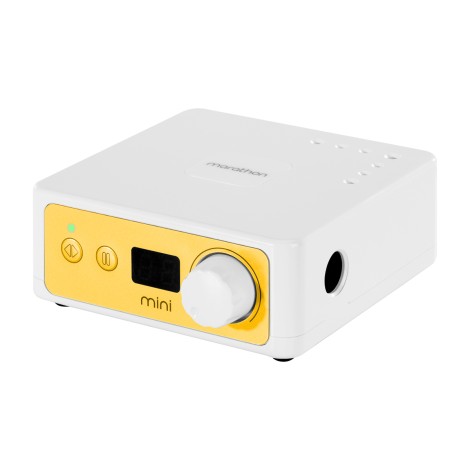 Perceuse à ongles Saeyang Marathon K35 mini jaune avec tête H200 — vue de face