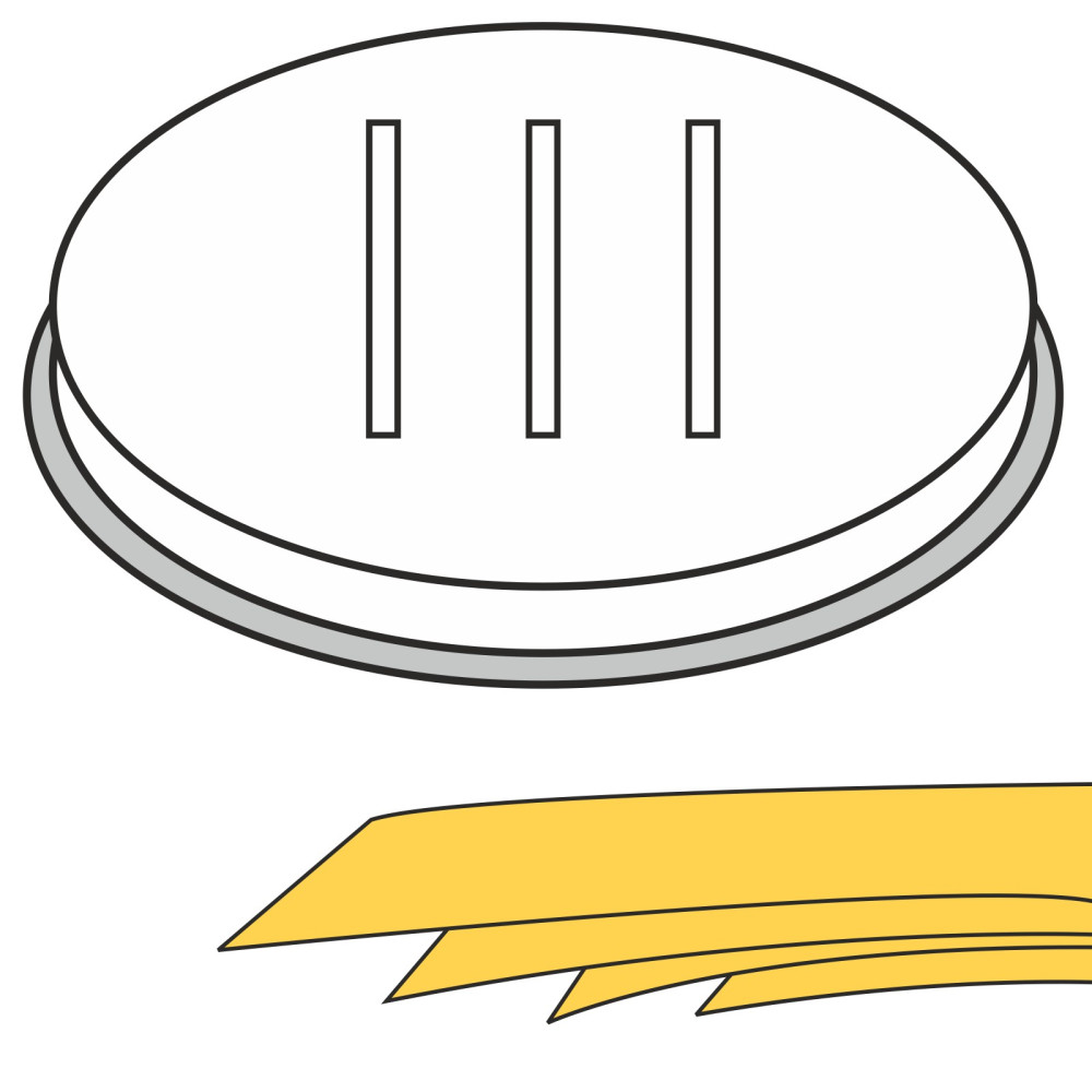 Dica para Pappardelle Massa Produção larga fitas 5 furos 16x1 mm MPF2.5 / 4 - Hendi 229385 Dica para Pappardelle Massa Produção larga fitas 5 furos 16x1 mm MPF2.5 / 4 - Hendi 229385
