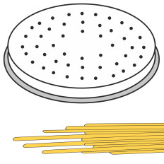 Het topje van de zeef voor de productie van spaghetti 22 gaten woensdag. 2 mm MPF2.5 / 4 - Hendi 229484