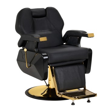 Poltrona da barbiere Hair System New York nero oro
