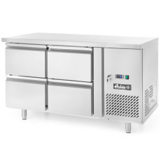 Gekoelde tafel met 4 laden en een aggregaat van roestvrij staal. Profi Line 280 L - Hendi 233764