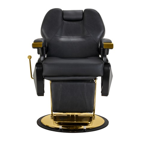 Hair System New York barberstol sort guld — forfra