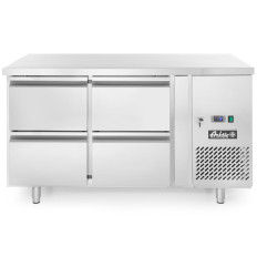 Gekoelde tafel met 4 laden en een aggregaat van roestvrij staal. Profi Line 280 L - Hendi 233764
