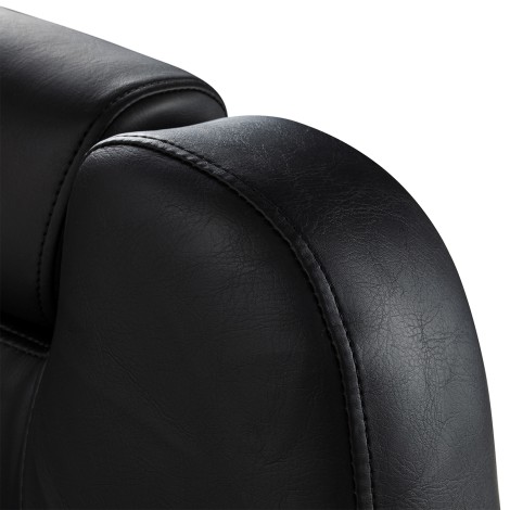 Cadeira de barbeiro Hair System New York preto e ouro — close-up do encosto
