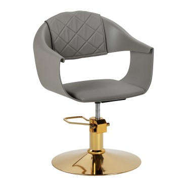 Poltrona parrucchiere Hair System Halo grigia — vista frontale
