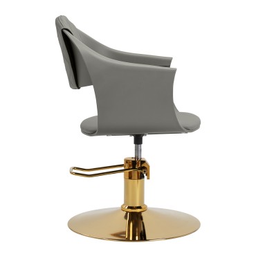 Poltrona parrucchiere Hair System Halo grigia — vista laterale