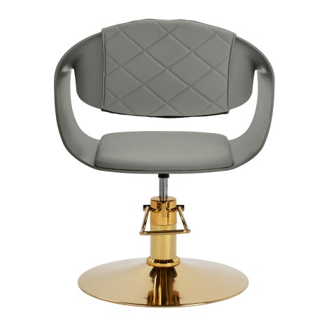Hair System Halo hairdressing chair grey — front view