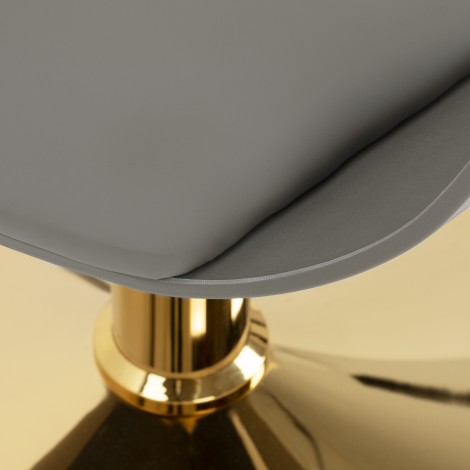 Poltrona parrucchiere Hair System Halo grigia — primo piano della seduta