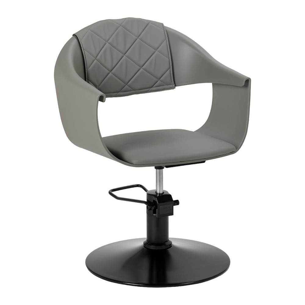 Cadeira de cabeleireiro Hair System Halo cinza — vista frontal