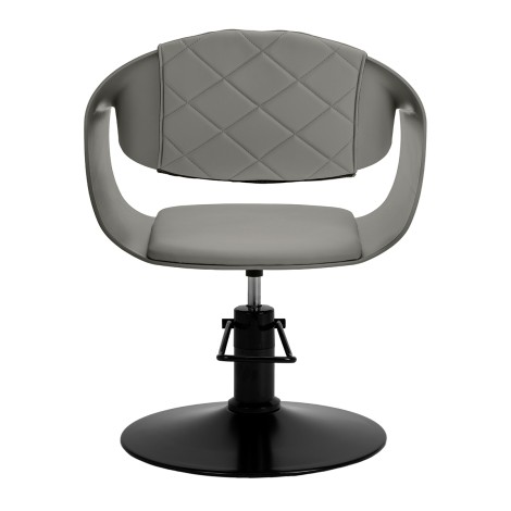 Hair System Halo Friseurstuhl grau mit hydraulischer Höhenverstellung — Vorderansicht