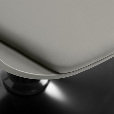 Silla de peluquería Hair System Halo gris — detalle del asiento