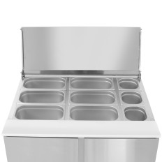 2-durvju salātu dzesēšanas tabula ar slīpuma vāku 2x GN1 / 1 3x GN1 / 6 247 L - Hendi 236161