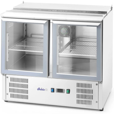 Stiklotas salātu dzesēšanas galds ar 2x GN1 vāku / 1 3x GN1 / 6 247 L - Hendi 236246