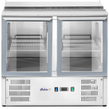 Ψηφισμένος πίνακας ψύξης σαλάτας με ένα καπάκι 2x GN1 / 1 3x GN1 / 6 247 L - Hendi 236246