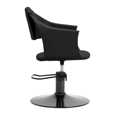 Silla de peluquería Hair System Halo noir negro — vista lateral