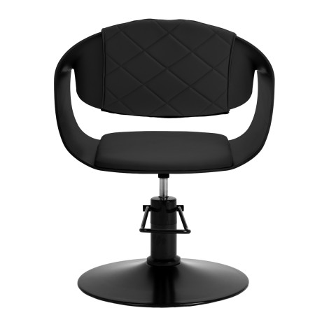 Hair System Halo noir hairdressing chair black — front view