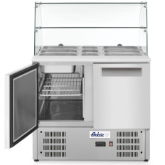Mesa de refrigerante de salada de 2 portas com tampo de vidro em 2x GN1 / 1 3x GN 1/6 247 L - Hendi 236185