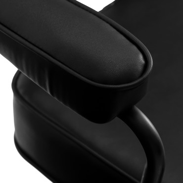 Hair System kadernícke kreslo Tru noir čierne — detail opierky ruky