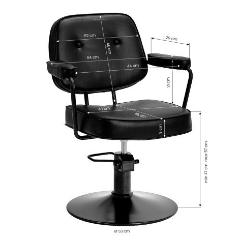 Hair System Kappersstoel Tru Noir Zwart