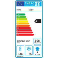 Koelkast, energiebesparende staal, 0-8C 200 L 124 in de begrotingslijn - Hendi 236000