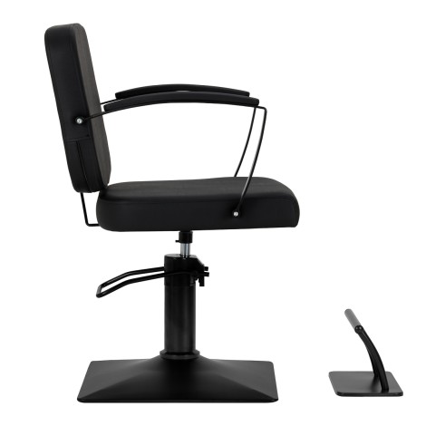 Poltrona da Parrucchiere Hair System Edge noir nera — vista laterale