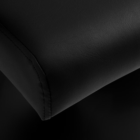 Cadeira de Cabeleireiro Hair System Edge noir preto — close-up do assento