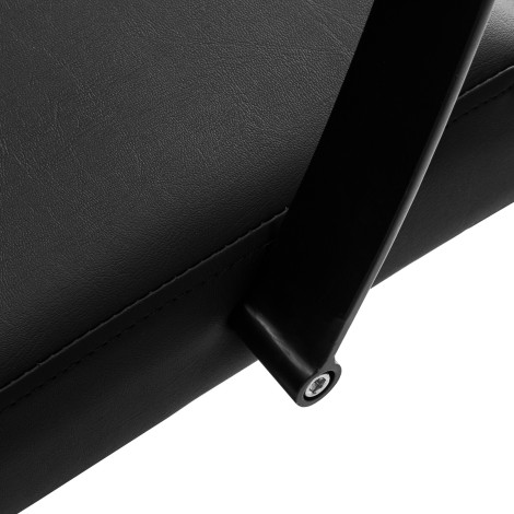 Poltrona da Parrucchiere Hair System Edge noir nera — primo piano del bracciolo