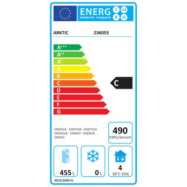 Armário de refrigeração de aço inoxidável de 1 portão 0-8C 600 L 193 na linha orçamental - Hendi 236055