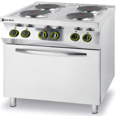 Ηλεκτρική κουζίνα 4 CD με τη μεταφορά φούρνος GN1 / 1 γραμμή κουζίνας - Hendi 225936