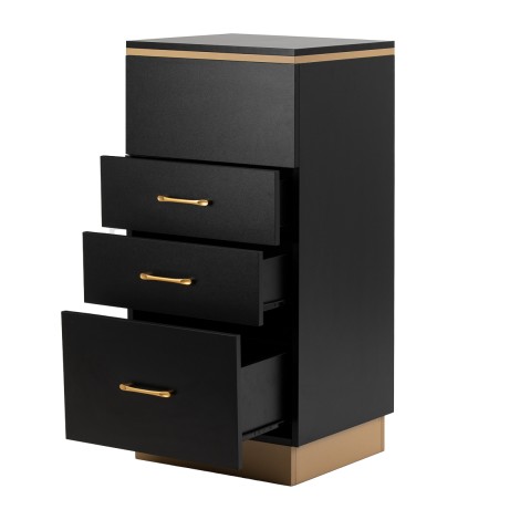 Gabbiano 2027BG kampaajan apupöytä musta-kulta — etuosa